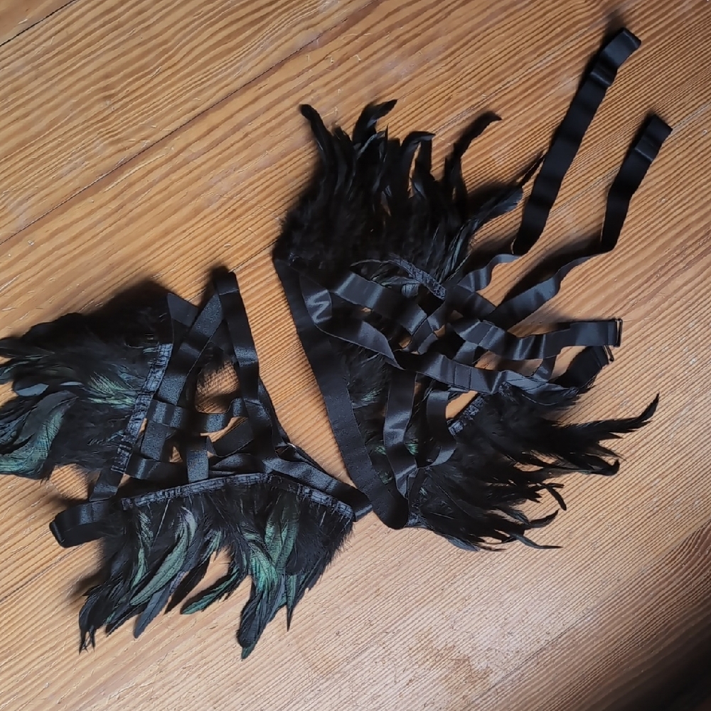 Black Feathered Boudoir Outfit